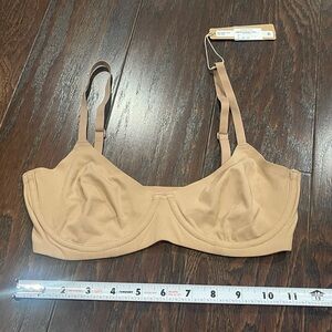 Skims Unlined Wire  Demi Bra Women Size 32D Clay Everybody Ochre NEW